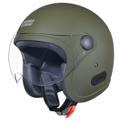 STUDDS JET WITH SHORT VISOR MILITARY GREEN (L)