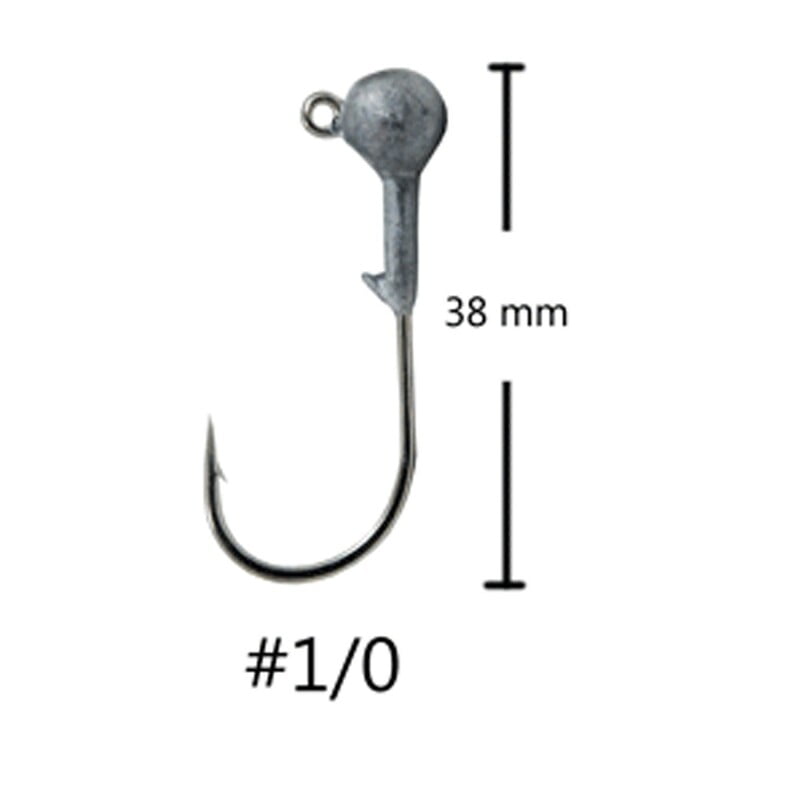WEEBASS ตาเบ็ดหนอนยาง - รุ่น Jig Head Ball,1/0-3g. (1x10PKT)