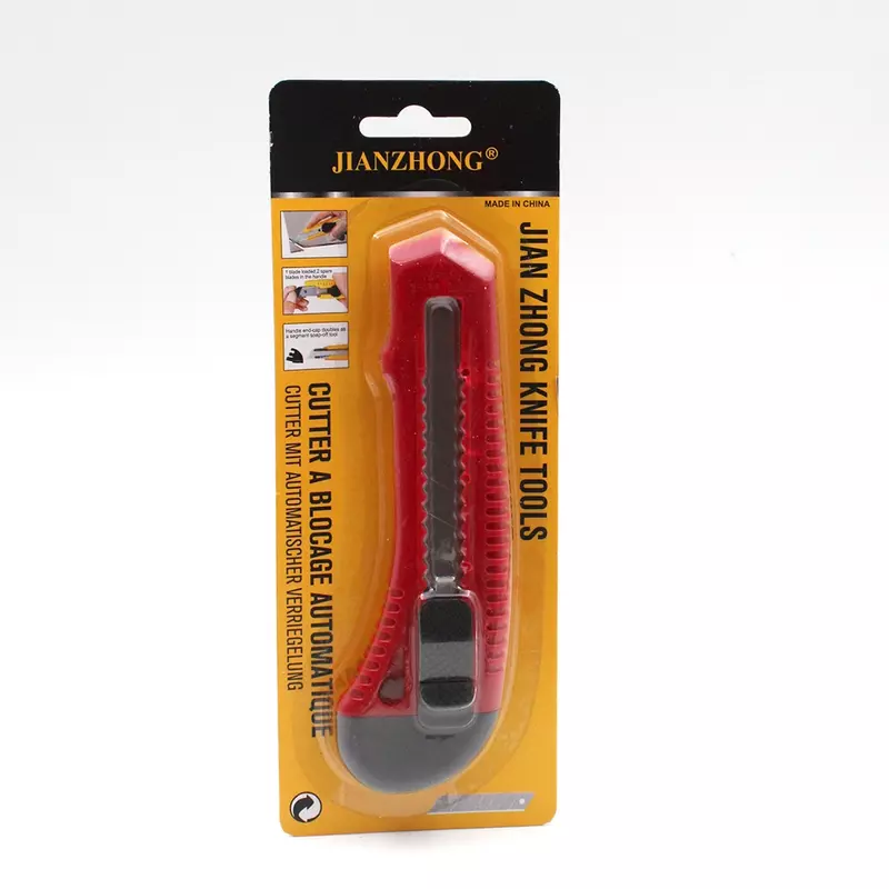 JIANZHONG 15cm Utility Knife with Auto Lock – Heavy Duty Cutter Red