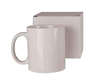 Personalized 11 oz. White Sublimatable Ceramic Mug with White Box
