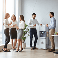 Sturdy white Atlantis Jumbo Plus water dispenser with a removable drip tray for easy cleaning.