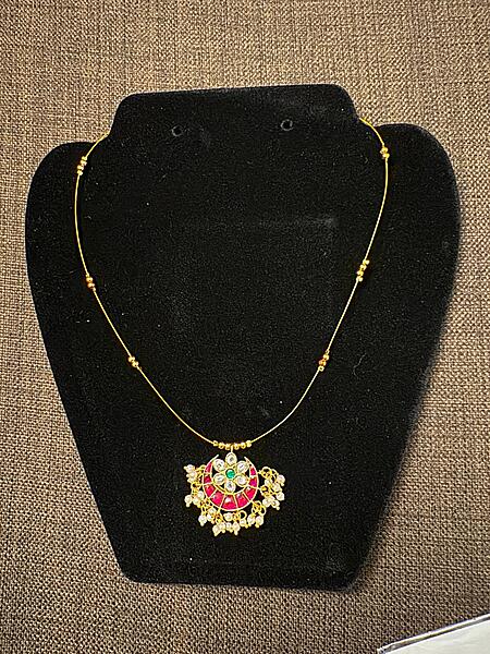 Jadau Invisible Necklace - Chandan design