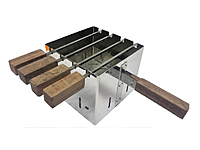 شواية جمرة استناليس مربعة مقاس 18 مع اسياخ