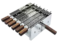 شواية جمرة استناليس مربعة مقاس 30 مع اسياخ