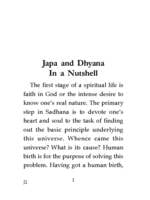 Japa and Dhyana in a Nutshell Japa and Dhyana in a Nutshell