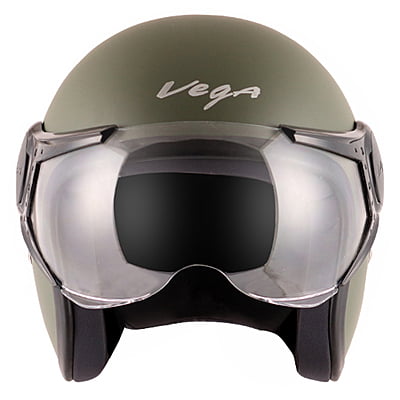 VEGA JET W/VISOR DULL ARMY GREEN C/V (L)