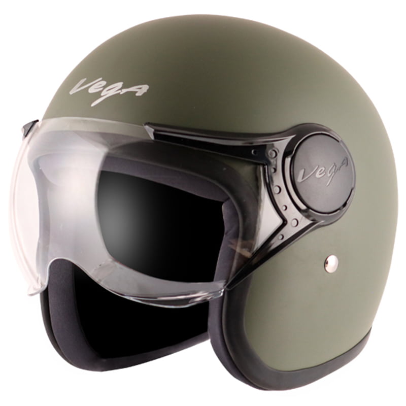 VEGA JET W/VISOR DULL ARMY GREEN C/V (L)