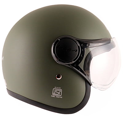 VEGA JET W/VISOR DULL ARMY GREEN C/V (L)