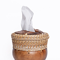 Tissue Box Wooden Round