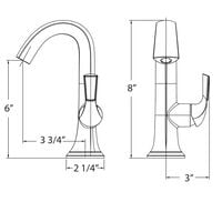 Single Handle Bathroom Faucet- PVD Satin Nickel