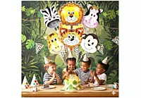 Jungle Safari Theme Foil Balloons - Pack of 6
