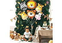 Jungle Safari Theme Foil Balloons - Pack of 6