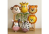 Jungle Safari Theme Foil Balloons - Pack of 6