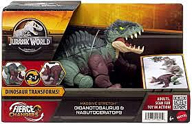 Jurassic World Fierce Changers Massive Stretch - Giganotosaurus & Nasutoceratops