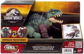 Jurassic World Fierce Changers Massive Stretch - Giganotosaurus & Nasutoceratops