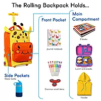 Jworld Sidekick Rolling Backpack and Lunch Bag - Giraffe