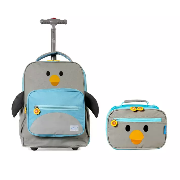 Jworld Sidekick Rolling Backpack and Lunch Bag - Penguin