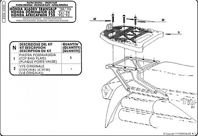 KAPPA HONDA TOPBOX BRACKET K200