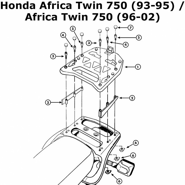KAPPA HONDA TOPBOX BRACKET K210 - AFRICA TWIN 750 (93-02)