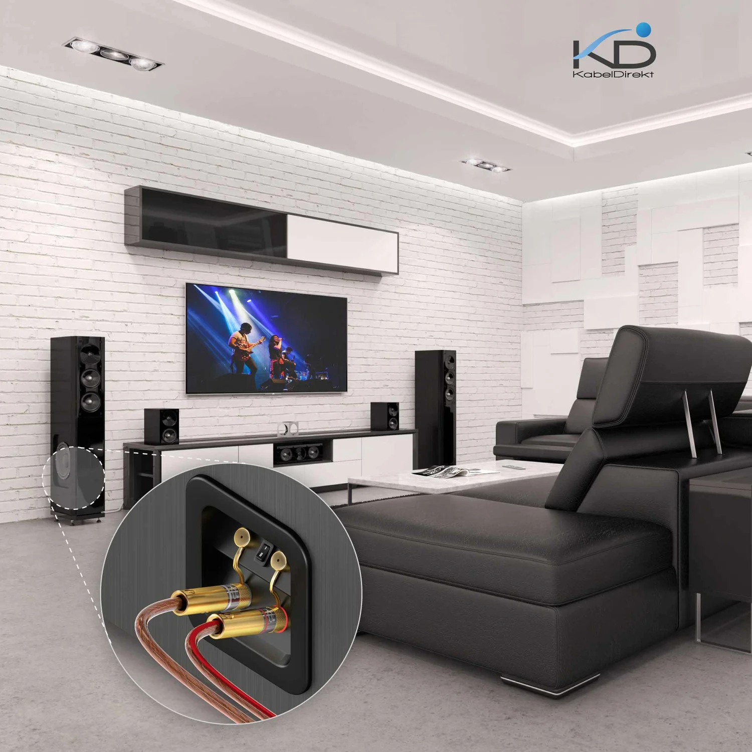 Kabeldirekt Banana plugs for speaker cables up to 6 mm² - screwable and gold-plated