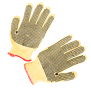 Kevlar/Cotton blend string knit, regular weight, one side dots