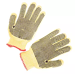 Kevlar/Cotton blend string knit, regular weight, one side dots