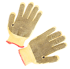 Kevlar/Cotton blend string knit, regular weight, one side dots