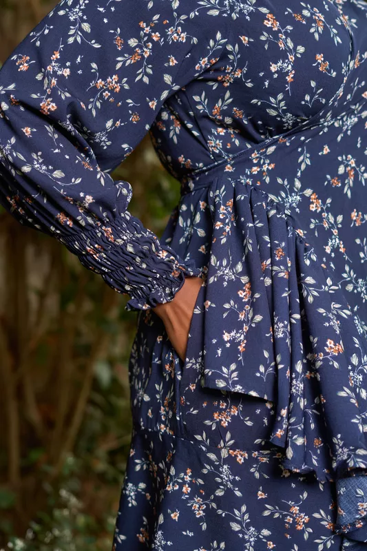Maya Wrap- Navy Floral