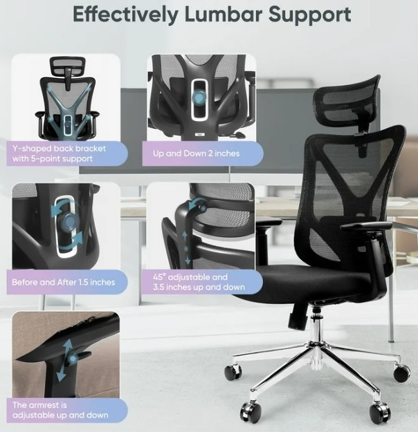 DELI KF230 EXE.H/BACK ERGONOMIC MESH CHAIR