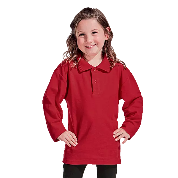 175g Pique Knit Long Sleeve Golfer Kiddies