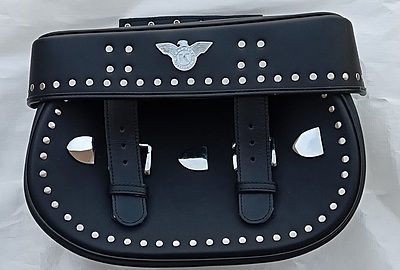 KAPPA SOFT CRUISER STUDDED SADDLE BAG SET LEATHER KH271 (14Lt)