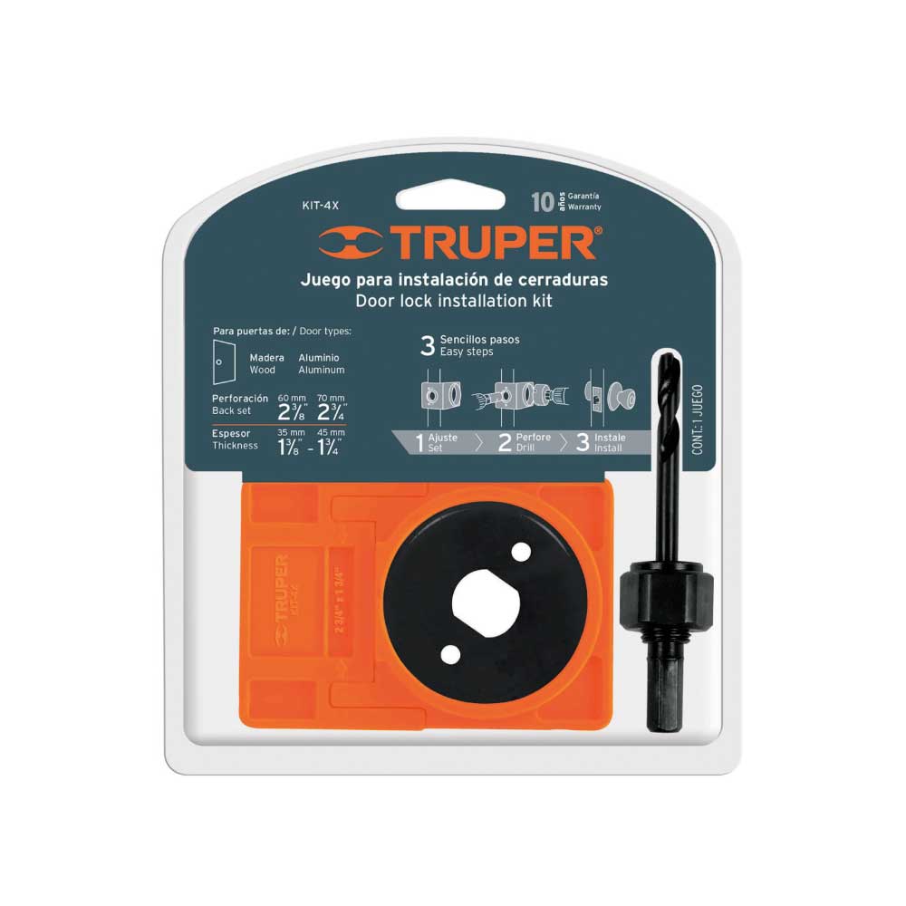Kit para instalar cerraduras de 4 piezas y plantilla - KIT-4X / 18079