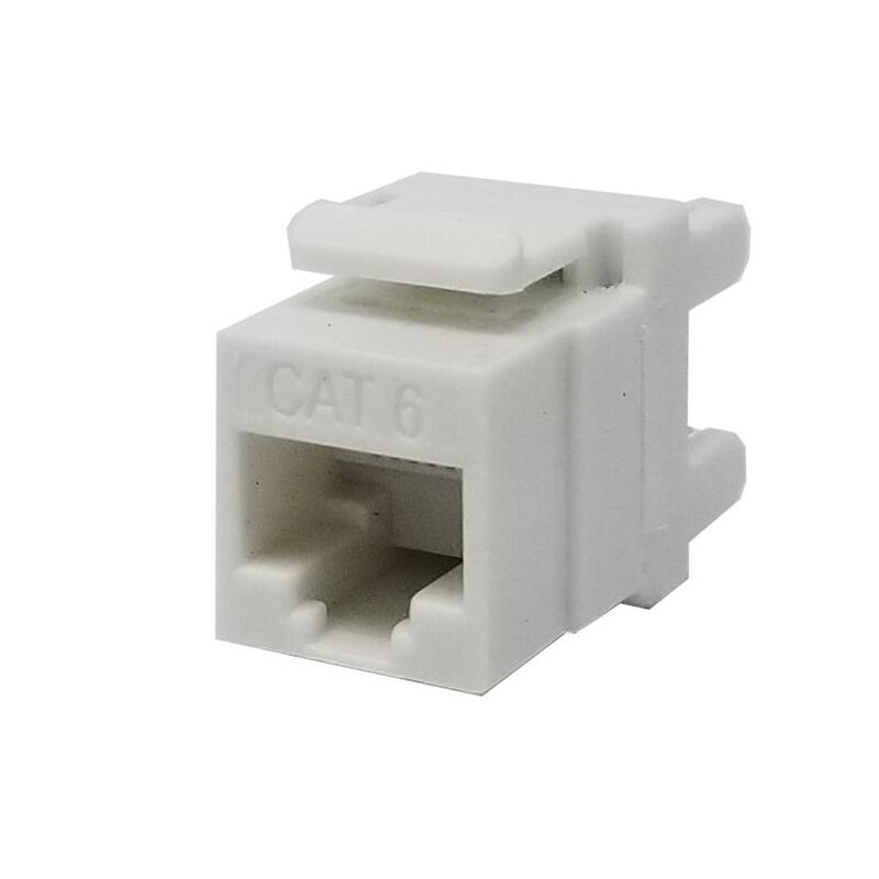 Cat6 UTP Keystone Jack 180 Degree White