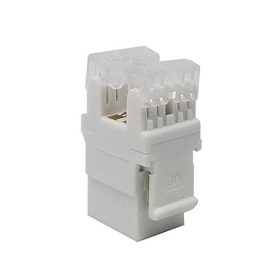 Cat6 UTP Keystone Jack 180 Degree White