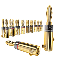 Kabeldirekt Banana plugs for speaker cables up to 6 mm² - screwable and gold-plated Kabeldirekt Banana plugs for speaker cables up to 6 mm² - screwable and gold-plated