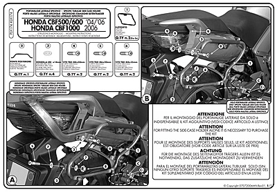 KAPPA HONDA PANNIER BRACKET KLX174 - CBF 1000 / ABS (06-09)