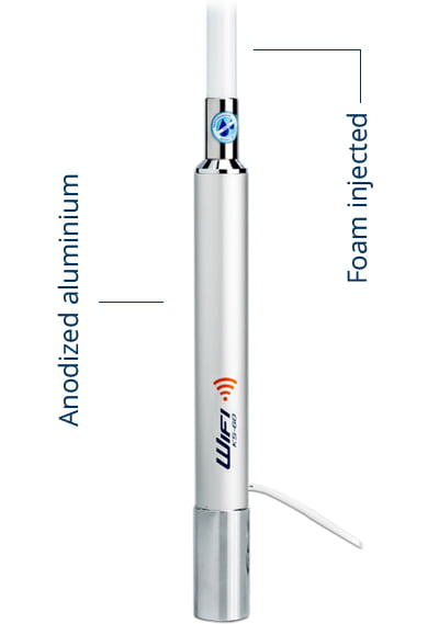 WiFi Fiberglass Antenna - 35 dB - USB - 4 ft HTC:8529.10.91.00 PF AN NWIFI04