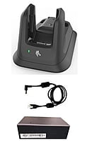 1-slot charging with USB cradle kit for MC3300/MC3300x/MC3300ax, MC3400/MC3450 device and its battery. Includes: PS  PWR-BGA12V50W0WW , DC cable  CBL-DC-388A1-01 . Sold separately: Micro-USB cable  25