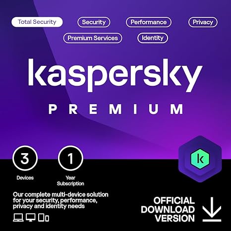 Kaspersky Total Security; 3 Devices + 1 License for Free for 1 Year