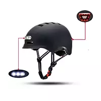 KUYOU Scooter Helmet With Light Matt Black
