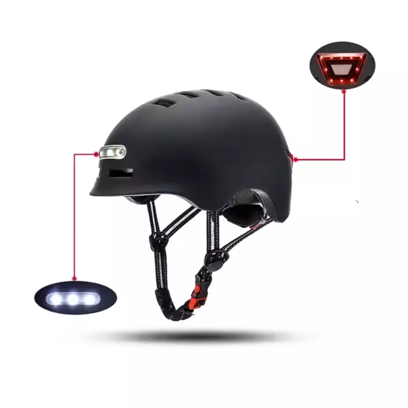 KUYOU Scooter Helmet With Light Matt Black