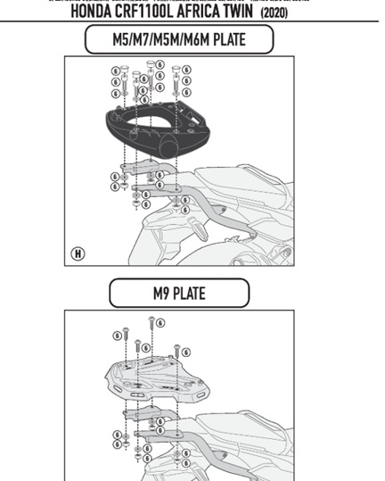 KAPPA HONDA TOPBOX BRACKET KZ1179 - CRF1100 L AFRICA TWIN (20) KAPPA HONDA TOPBOX BRACKET KZ1179 - CRF1100 L AFRICA TWIN (20)