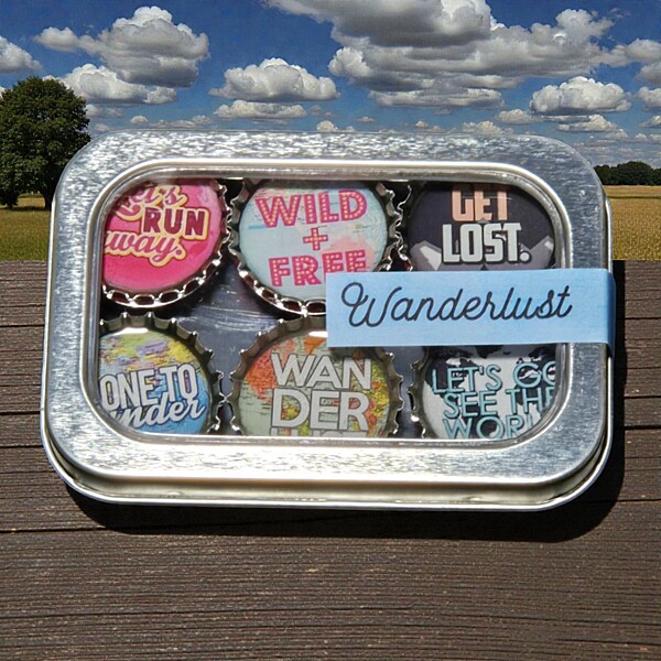Upcycled Wanderlust Magnet Tins
