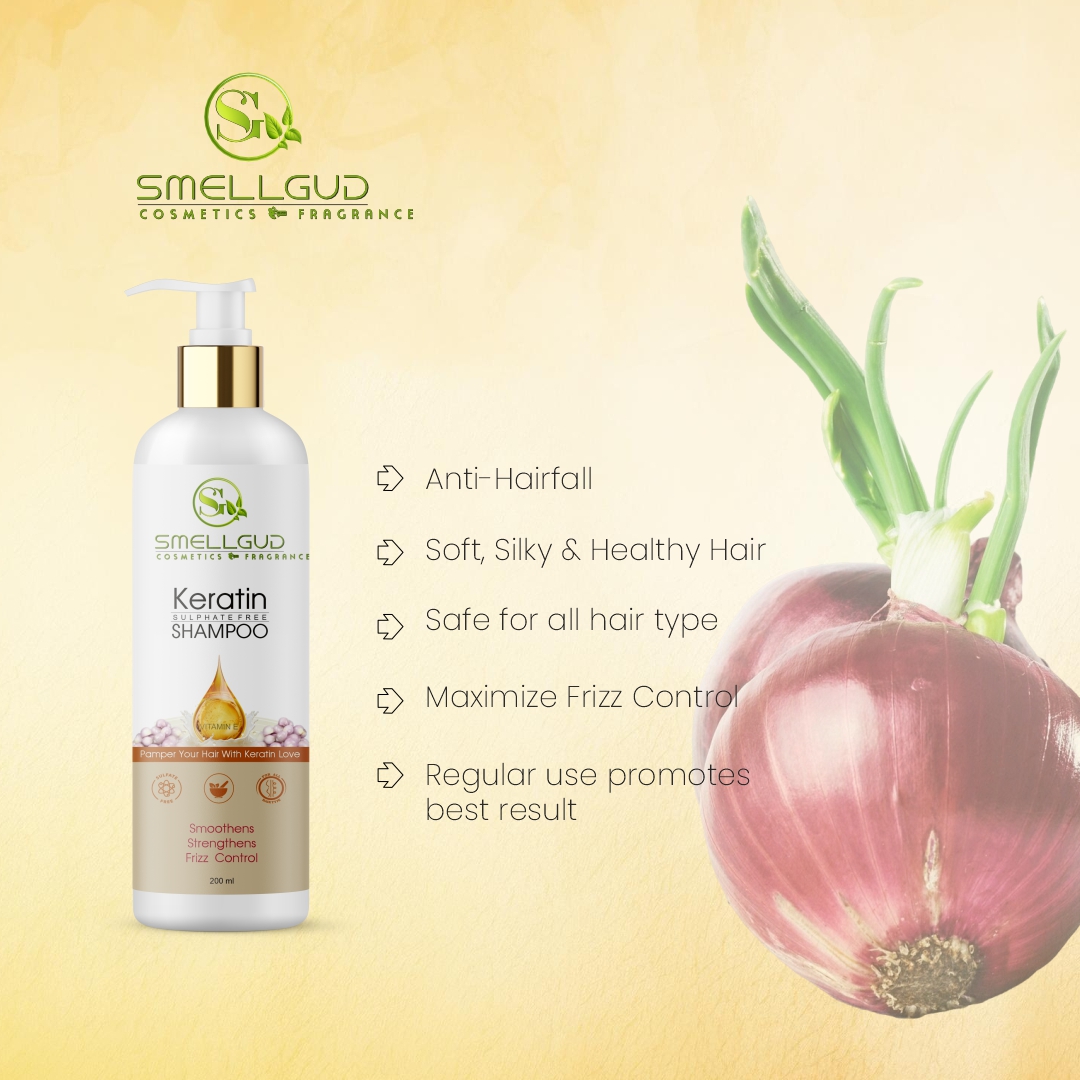 Keratin Shampoo For Weak & Damaged Hair by Smellgud cosmetics