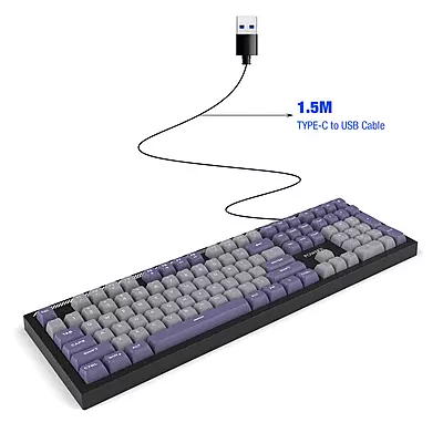 POWER X USB WIRED KEYBOARD MODEL- PWX-ULTRAKEYS 108 BLUE GRAY