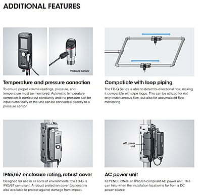 Keyence Gas Flow Meter FD-G Series (FD-G25, FD-G50, FD-G125, FD-G200)