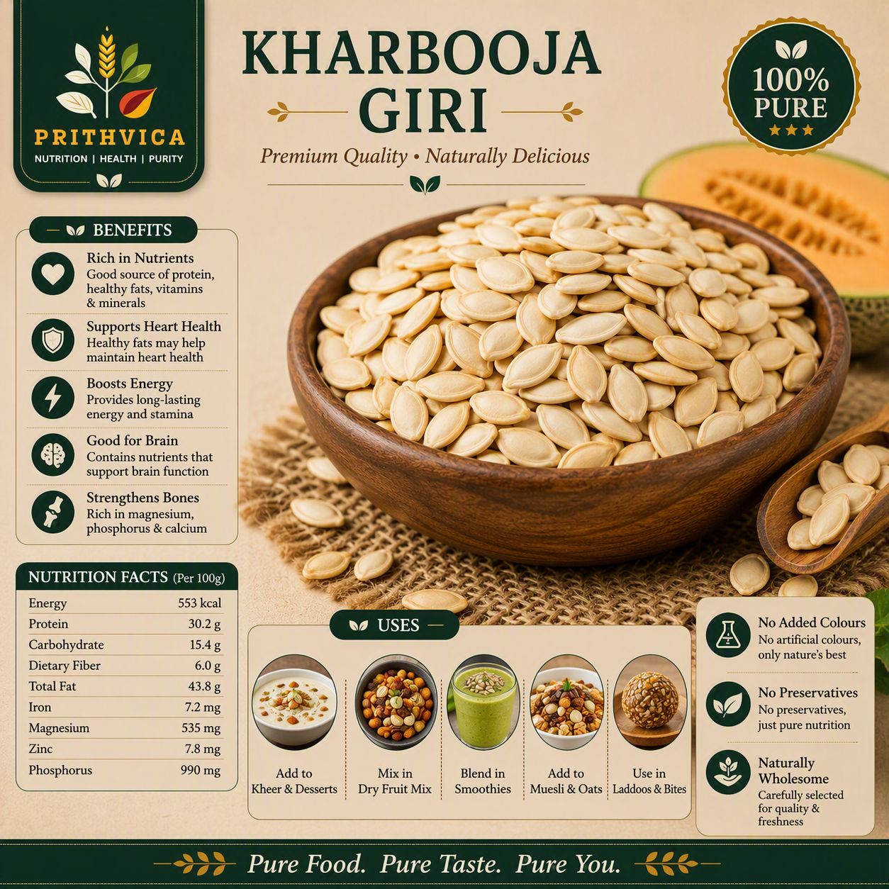 Kharbooja Giri (Muskmelon Seeds)