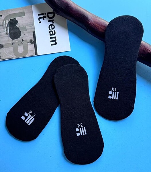 Invisible Black  Socks 3 Pcs