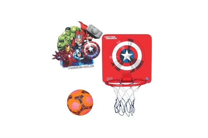 King Krab Captain America Kids Basketball Set with Deflated Ball (Multicolor)