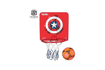 King Krab Captain America Kids Basketball Set with Deflated Ball (Multicolor)